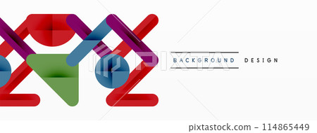 Colorful lines with shadows. Geometric background design. Vector Illustration For Wallpaper, Banner, Background, Card, Book Illustration, landing page 114865449