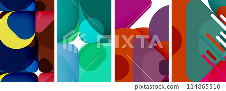 Geometric elements abstract backgrounds for wallpaper, business card, cover, poster, banner, brochure, header, website 114865510