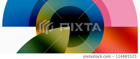 Round elements and circles geometric minimal composition background. Vector Illustration For Wallpaper, Banner, Background, Card, Book Illustration, landing page 114865525