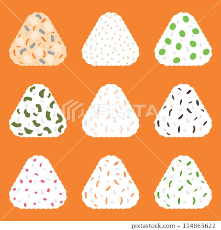 Rice ball illustration set 5 114865622