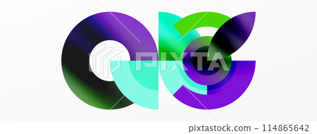 Circle geometric abstract vector background 114865642