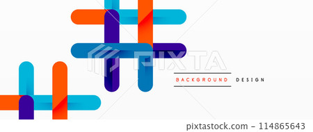 Colorful lines with shadows. Geometric background design. Vector Illustration For Wallpaper, Banner, Background, Card, Book Illustration, landing page 114865643