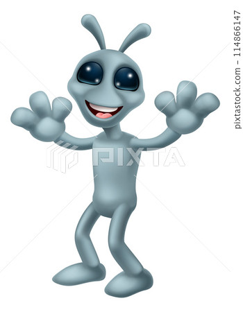 Alien Grey Gray Fun Cartoon Character 114866147