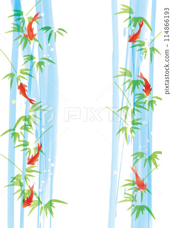 Refreshing watercolor-style goldfish summer water 114866193