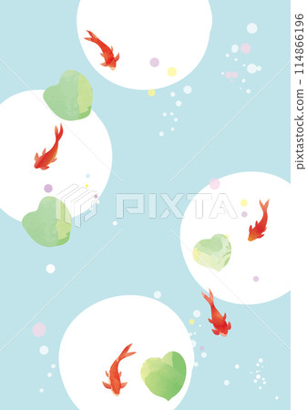 Refreshing watercolor-style goldfish summer water 114866196