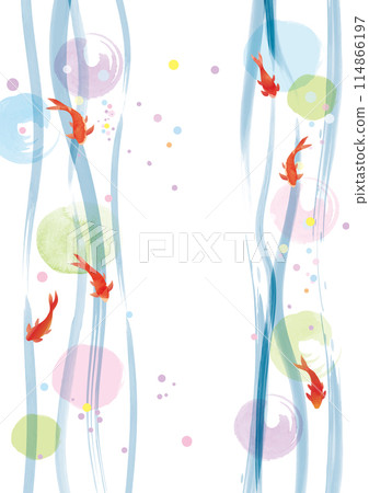 Refreshing watercolor-style goldfish summer water 114866197