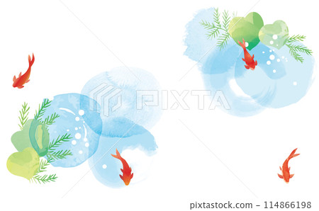 Refreshing watercolor-style goldfish summer water Refreshing watercolor-style goldfish summer water 114866198