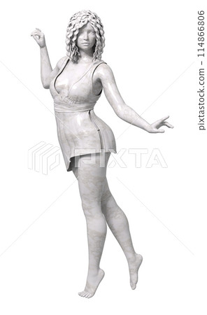 3D White marble girl 114866806