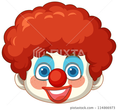 Cheerful Clown Face Illustration 114866973