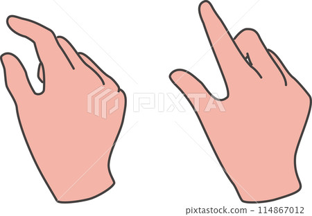 手指捏合和捏合的彩色插圖 114867012