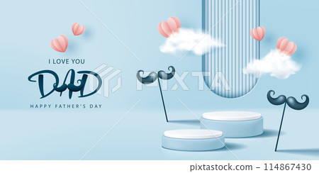 Father's Day product display stand banner poster advertising leaflet 114867430