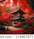 秋葉環繞的古寺 114867873