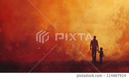 Father and Daughter in Abstract Light 114867914