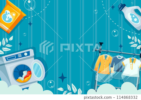 Laundry service background in flat design Laundry service background in flat design 114868332