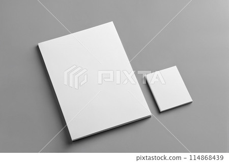 Blank books, magazines mockup on gray background 114868439