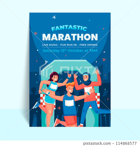 City marathon poster in flat design 114868577