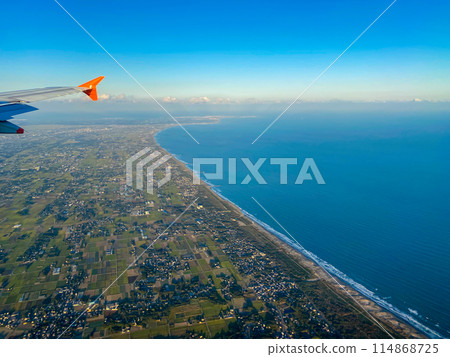 從飛機上看到的九十九里濱風景 從飛機上看到的九十九里濱風景 114868725