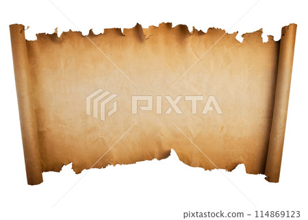empty scroll of parchment, transparent background empty scroll of parchment, transparent background 114869123