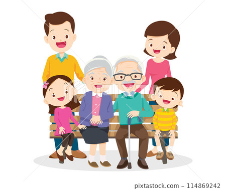Big happy multi-generational family siblings relatives portrait Big happy multi-generational family siblings relatives portrait 114869242