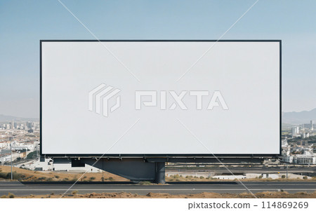 large mockup of blank street billboard, banner, poster 114869269