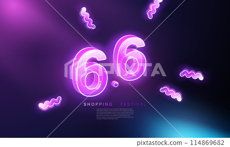 6.6 Discounts on famous brands Text for Marketing Banner Vector illustration 6.6 Discounts on famous brands Text for Marketing Banner Vector illustration 114869682