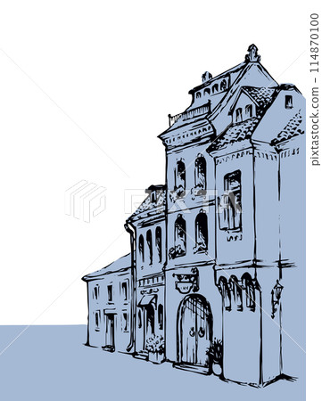 Old street. Vector drawing view Old street. Vector drawing view 114870100