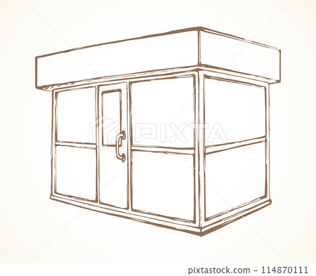 Shop stall. Vector drawing 114870111