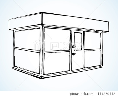 Shop stall. Vector drawing 114870112