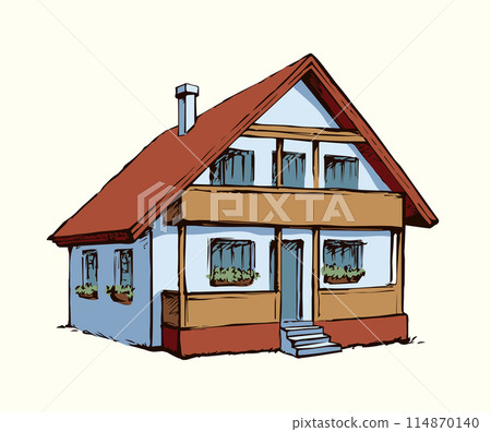 Vector drawing. House Vector drawing. House 114870140