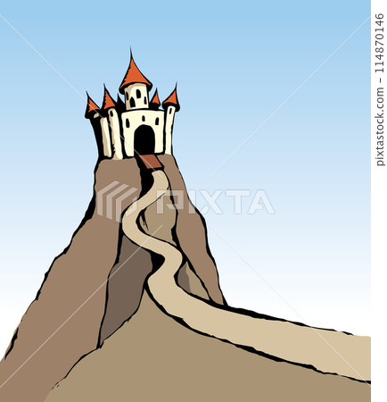 Castle on hill. Vector drawing Castle on hill. Vector drawing 114870146
