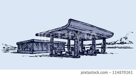Petrol station. Vector drawing Petrol station. Vector drawing 114870161