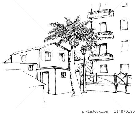 City landscape. Vector drawing scene 114870189