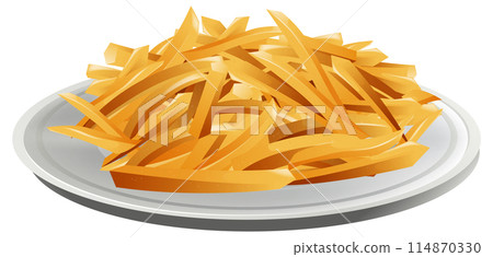 Delicious Plate of French Fries 114870330