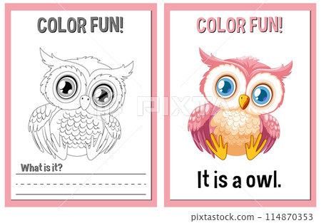 Color Fun Owl Illustration Activity 114870353