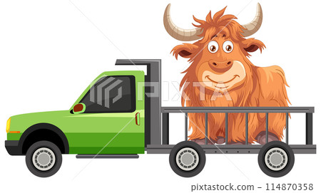 Yak Transport in a Green Pickup Truck Yak Transport in a Green Pickup Truck 114870358
