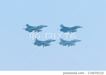 Belgian Air Force F-16AM fighter jets in diamond formation Belgian Air Force F-16AM fighter jets in diamond formation 114870510