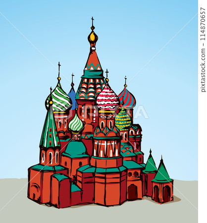 Red Square, Moscow. Vector drawing 114870657