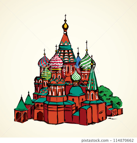 Red Square, Moscow. Vector drawing Red Square, Moscow. Vector drawing 114870662
