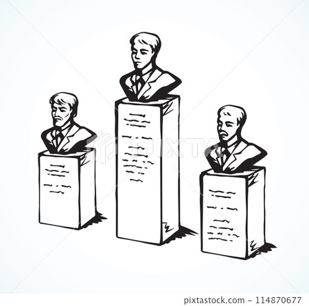 Bust a man. Vector drawing 114870677