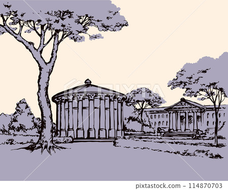 Palace Park. Vector drawing 114870703