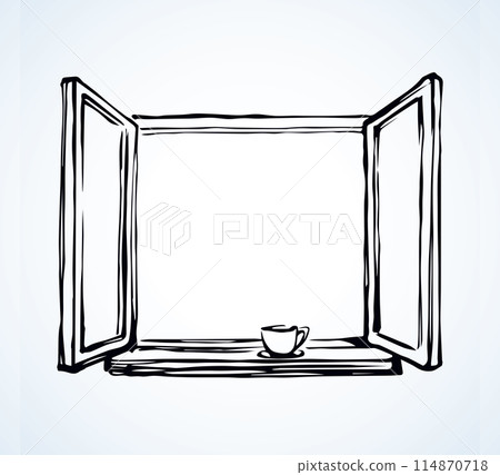 Open window. Vector drawing Open window. Vector drawing 114870718
