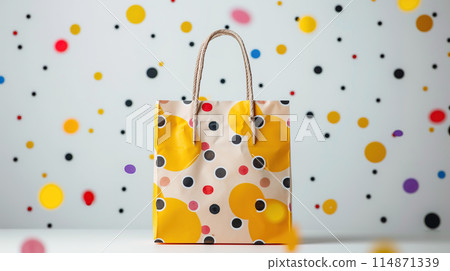Polka Dot Bag on Table 114871339