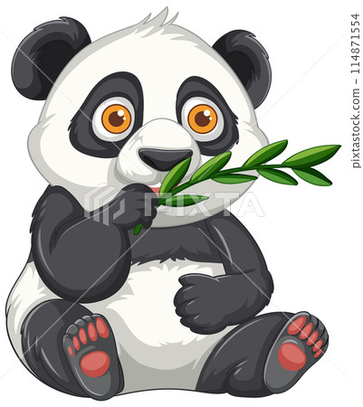 Cute Panda Eating Bamboo 114871554