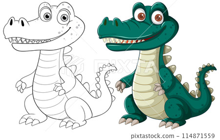Cute Cartoon Crocodile Illustration Cute Cartoon Crocodile Illustration 114871559