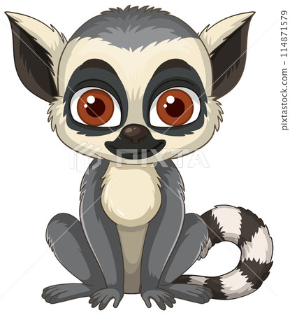 Cute Cartoon Lemur Illustration Cute Cartoon Lemur Illustration 114871579