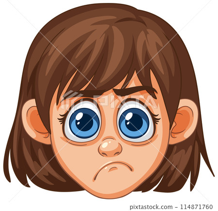 Sad Girl with Big Eyes Sad Girl with Big Eyes 114871760
