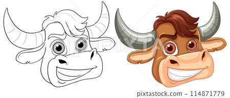 Smiling Bull Vector Illustration Smiling Bull Vector Illustration 114871779