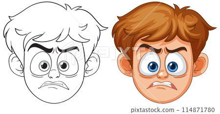 Angry Boy Cartoon Expression Angry Boy Cartoon Expression 114871780