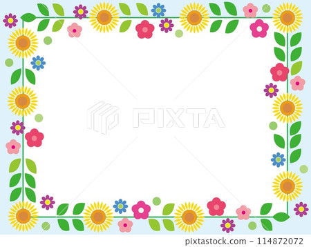 花卉圖案框架白色空間夏季 花卉圖案框架白色空間夏季 114872072