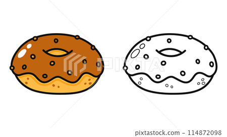 Funny cute happy Chocolate Donut characters bundle set. Vector hand drawn cartoon kawaii character illustration icon. Cute Chocolate Donut. Outline cartoon illustration for coloring book Funny cute happy Chocolate Donut characters bundle set. Vector hand drawn cartoon kawaii character illustration icon. Cute Chocolate Donut. Outline cartoon illustration for coloring book 114872098